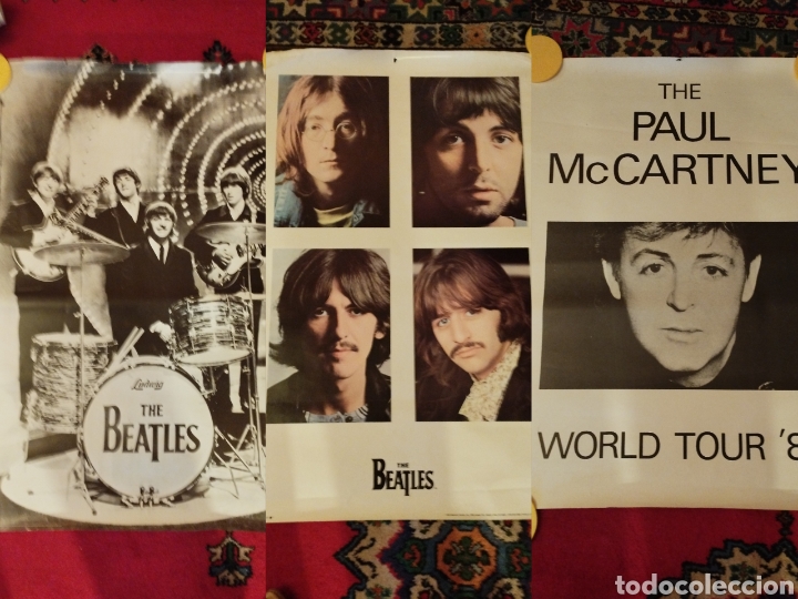 M&uacute;sica de colecci&oacute;n: Lote de tres posters de Los Beatles. - Foto 1