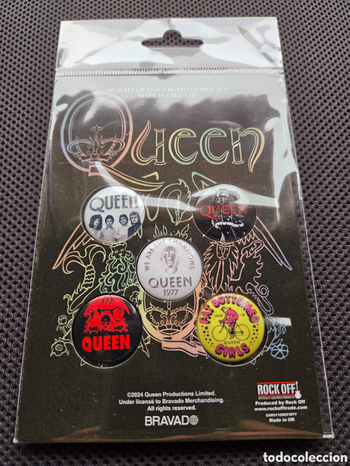 M&uacute;sica de colecci&oacute;n: Queen set de 5 chapas oficiales - Foto 1