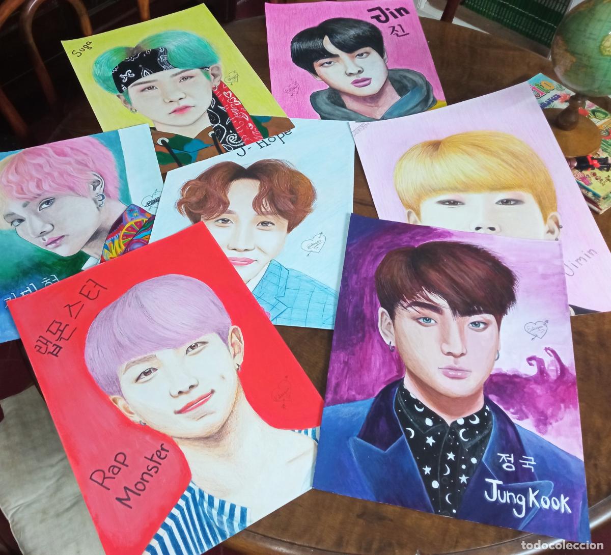 M&uacute;sica de colecci&oacute;n: Unico !! 7 Pinturas retratos grupo surcoreano BTS Bangtan Boys - los 7 - pop; hip hop; R&B; EDM