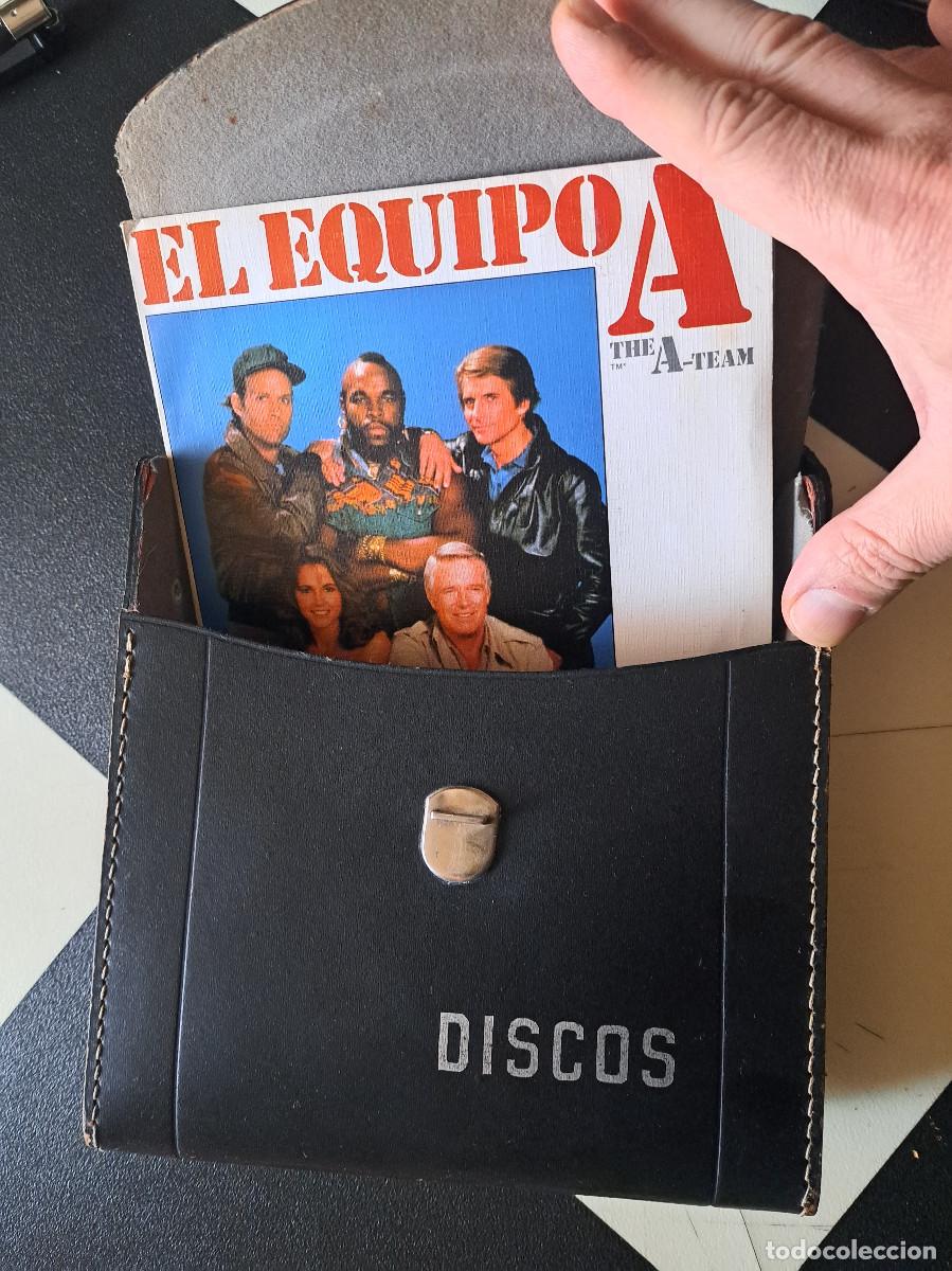 Musica di collezione: MALETIN PORTA SINGLES DISCOS 7&rdquo; EN CUERO VINTAGE A&Ntilde;OS 60