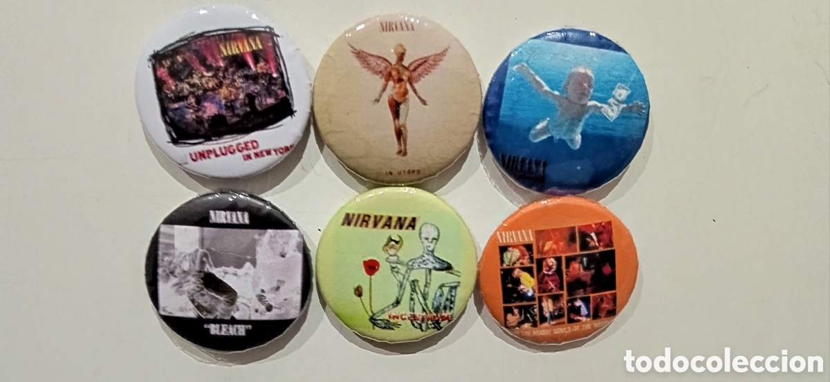 M&uacute;sica de colecci&oacute;n: Nirvana discos LP chapas portadas - Foto 1