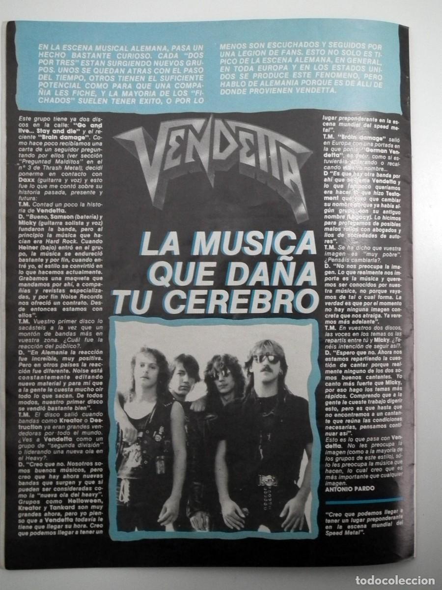 M&uacute;sica de colecci&oacute;n: VENDETTA - BRAIN DAMAGE MAGAZINE CLIPPINGS PAGINA DE REVISTA