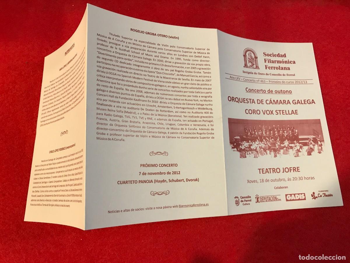 M&uacute;sica de colecci&oacute;n: PROGRAMA. SOCIEDAD FILARM&Oacute;NICA FERROLANA. TEATRO JOFRE, FERROL. CORO VOX STELLAE. 2012