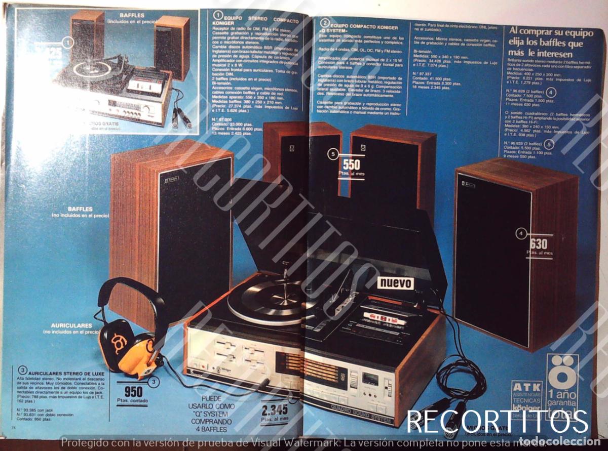 M&uacute;sica de colecci&oacute;n: TOCADISCOS MINI CADENA KONINGER BAFFLES - Foto 1