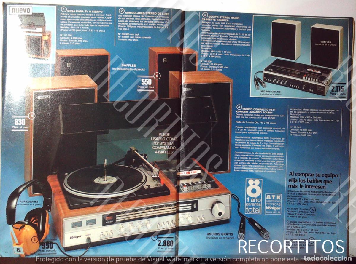 M&uacute;sica de colecci&oacute;n: TOCADISCOS MINI CADENA KONINGER BAFFLES - Foto 1