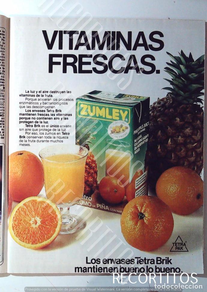 Collectible Music: ZUMLEY VITAMINAS FRESCAS ZUMO ANUNCIO PUBLICIDAD