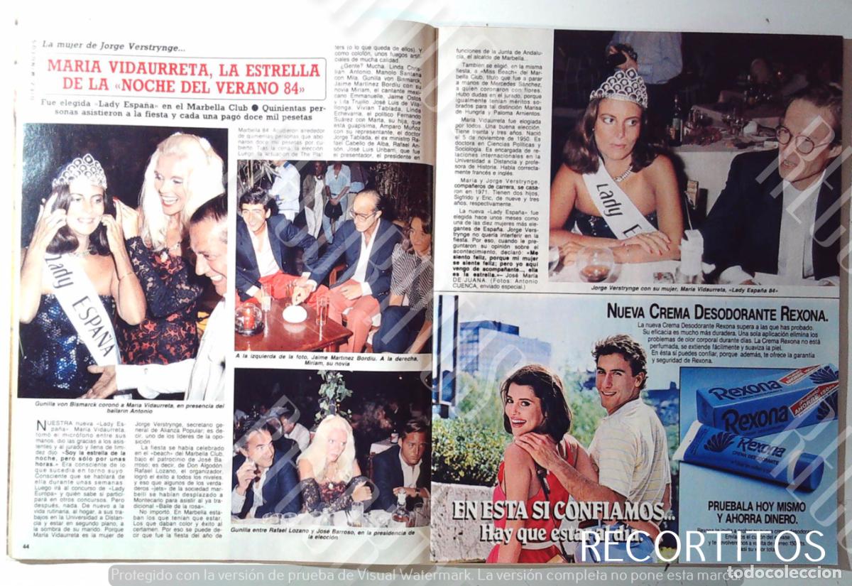 Collectible Music: MARIA VIDAURRETA LADY ESPA&Ntilde;A MISS 84 GUNILA VON BISMARCK REXONA CREMA DESODORANTE