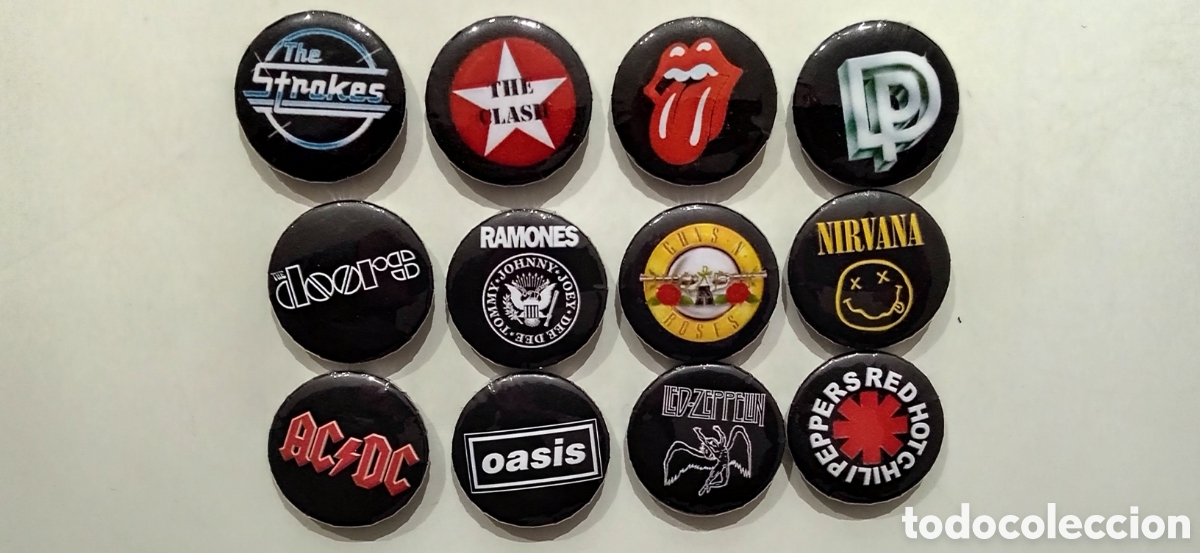 M&uacute;sica de cole&ccedil;&atilde;o: Logos grupos rock m&iacute;ticos chapas (II)