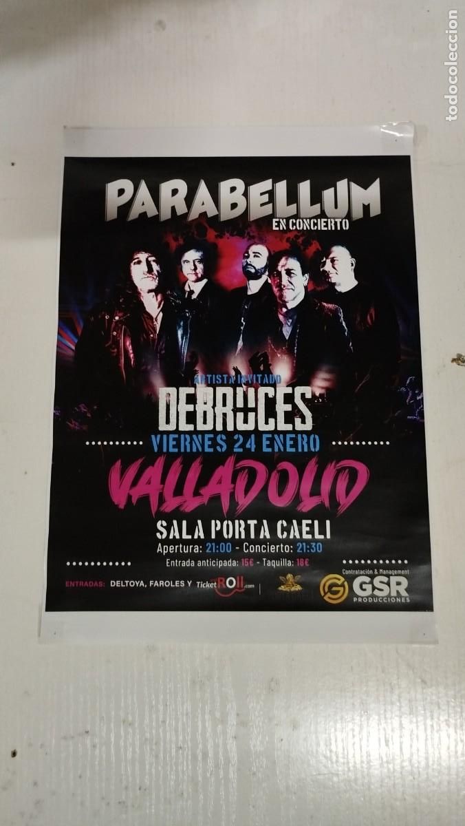 M&uacute;sica de cole&ccedil;&atilde;o: Poster concierto Parabellum en Valladolid (tama&ntilde;o A3)