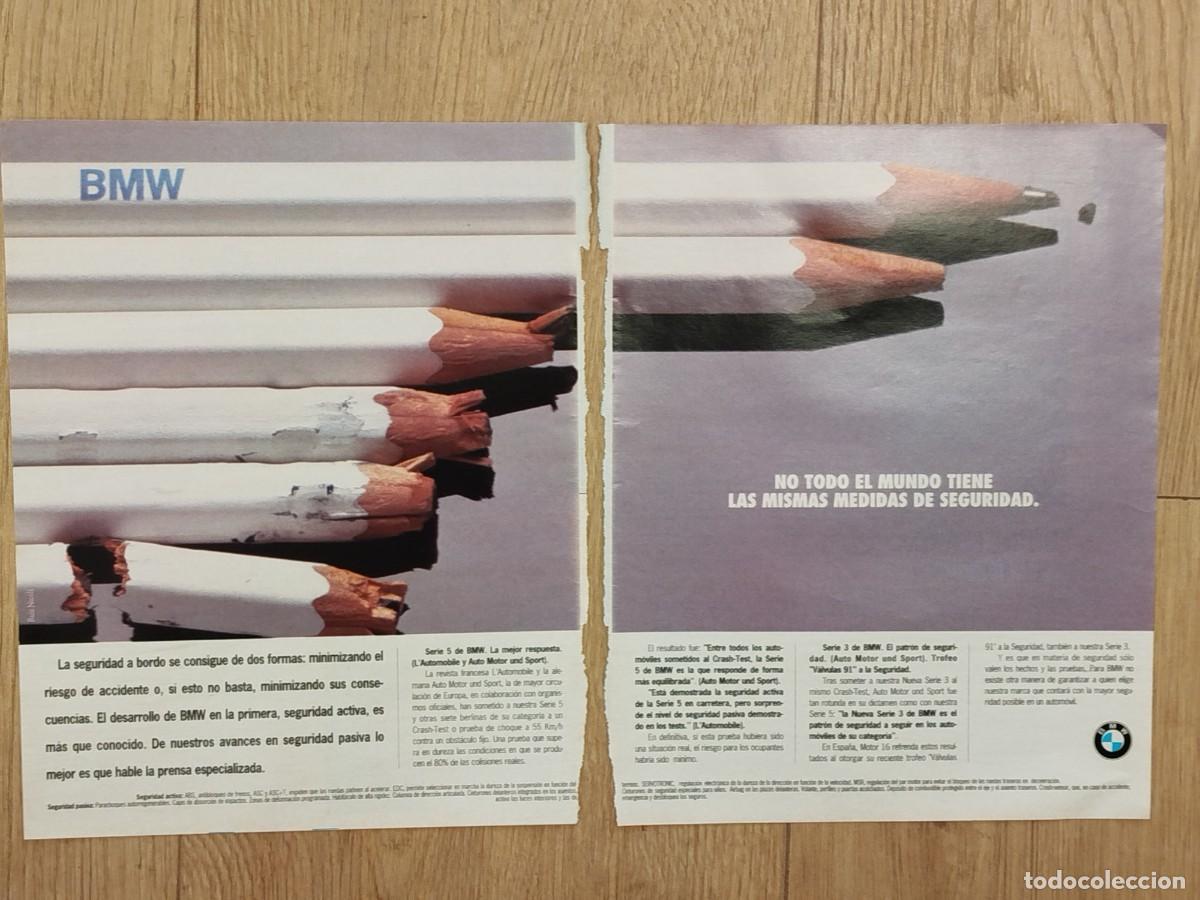 M&uacute;sica de cole&ccedil;&atilde;o: 2 HOJAS REVISTA ORIGINALES VINTAGE. PUBLICIDAD BMW SERIE 5, COCHES