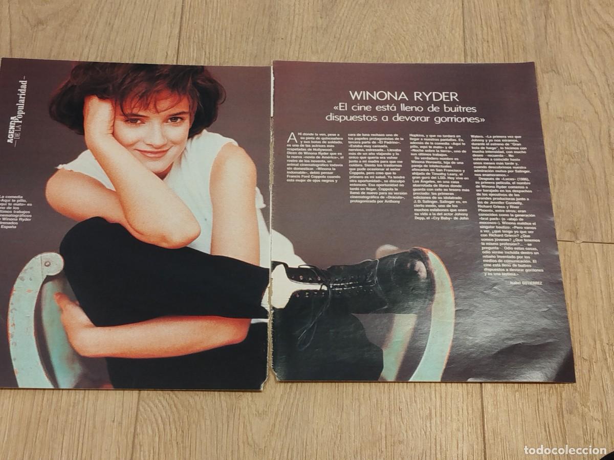 M&uacute;sica de cole&ccedil;&atilde;o: 2 HOJAS REVISTA ORIGINALES VINTAGE. CINE, WINONA RYDER