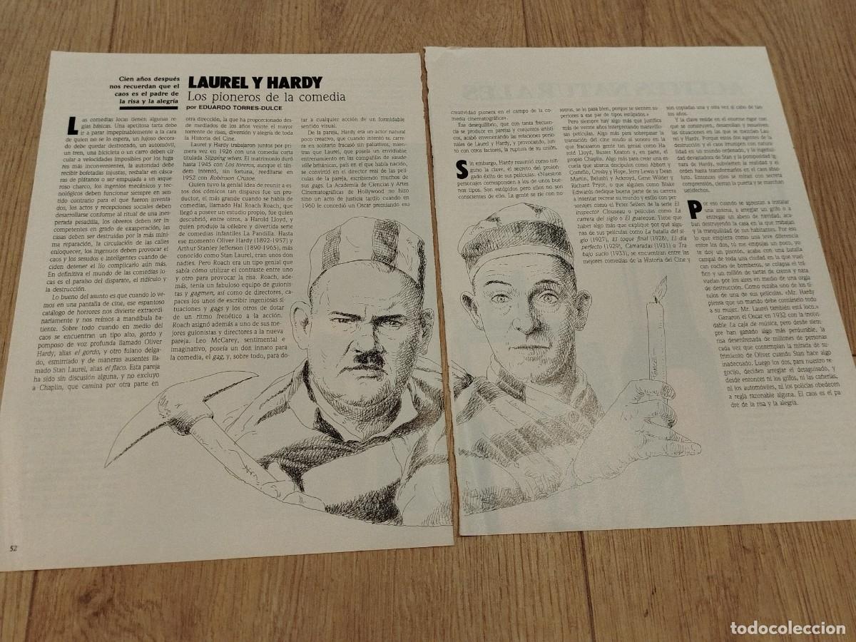 M&uacute;sica de cole&ccedil;&atilde;o: 2 HOJAS REVISTA ORIGINALES VINTAGE. LAUREL Y HARDY, LOS PIONEROS DE LA COMEDIA
