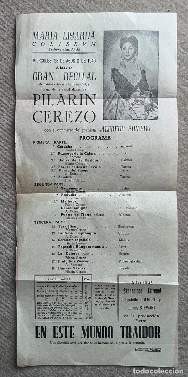 Musiksammlung: Programa del Mar&iacute;a Lisarda Coliseum - Santander, 1946 - Gran Recital Pilar&iacute;n Cerezo - M&uacute;sica - Cine