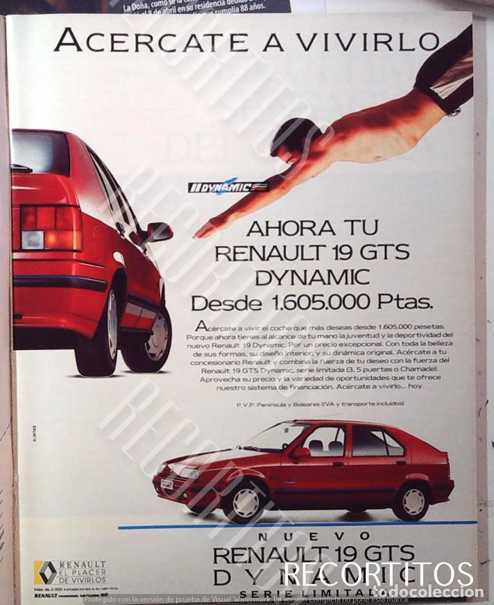 Musique de collection: RENAULT 19 GTS DYNAMIC ANUNCIO PUBLICIDAD