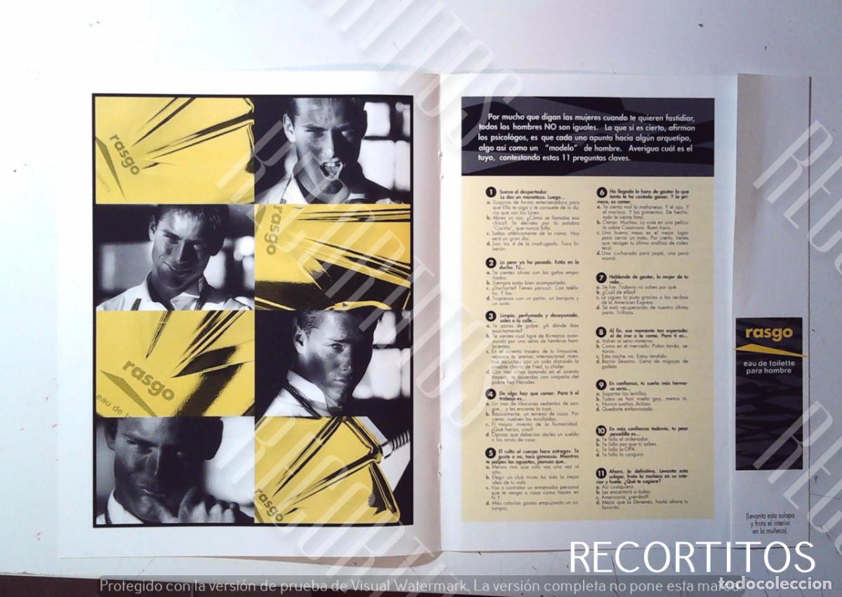 Musica di collezione: RASGO EAU DE TOILETTE PUIG ANUNCIO PUBLICIDAD FRAGANCIA MASCULINA CON OLOR