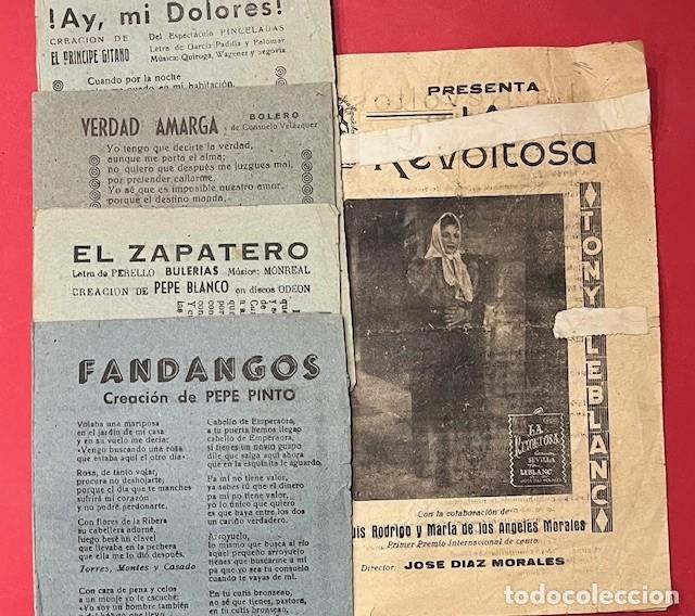 Musiksammlung: ANTIGUAS LETRAS DE CANCIONES. FANDANGOS, BULERIAS, BOLERO, LA REVOLTOSA.