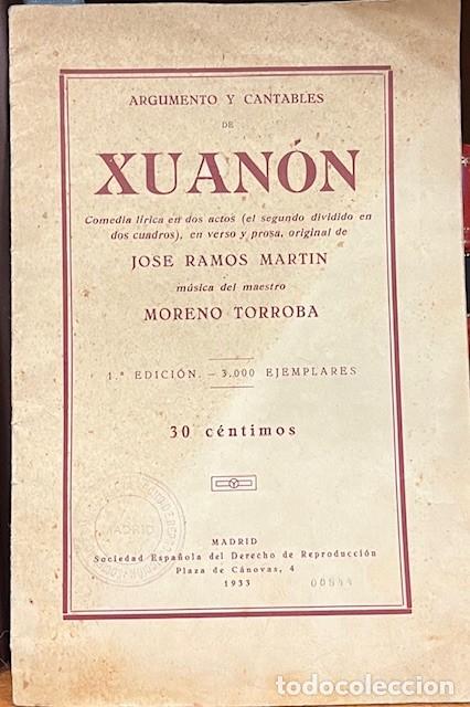 Musiksammlung: CANTARES DE XIANON, COMEDIA LIRICA DE J. RAMOS MARTIN, MUSICA DE M. TORROBA 1933