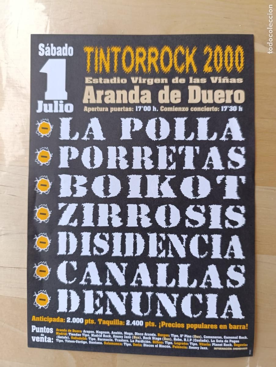 M&uacute;sica de colecci&oacute;n: PROPAGANDA TINTO ROCK 2000. - Foto 1