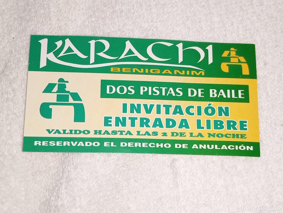 Musiksammlung: ANTIGUO FLYER INVITACION DISCOTECA KARACHI BENICASSIM CASTELLON A&Ntilde;OS 90