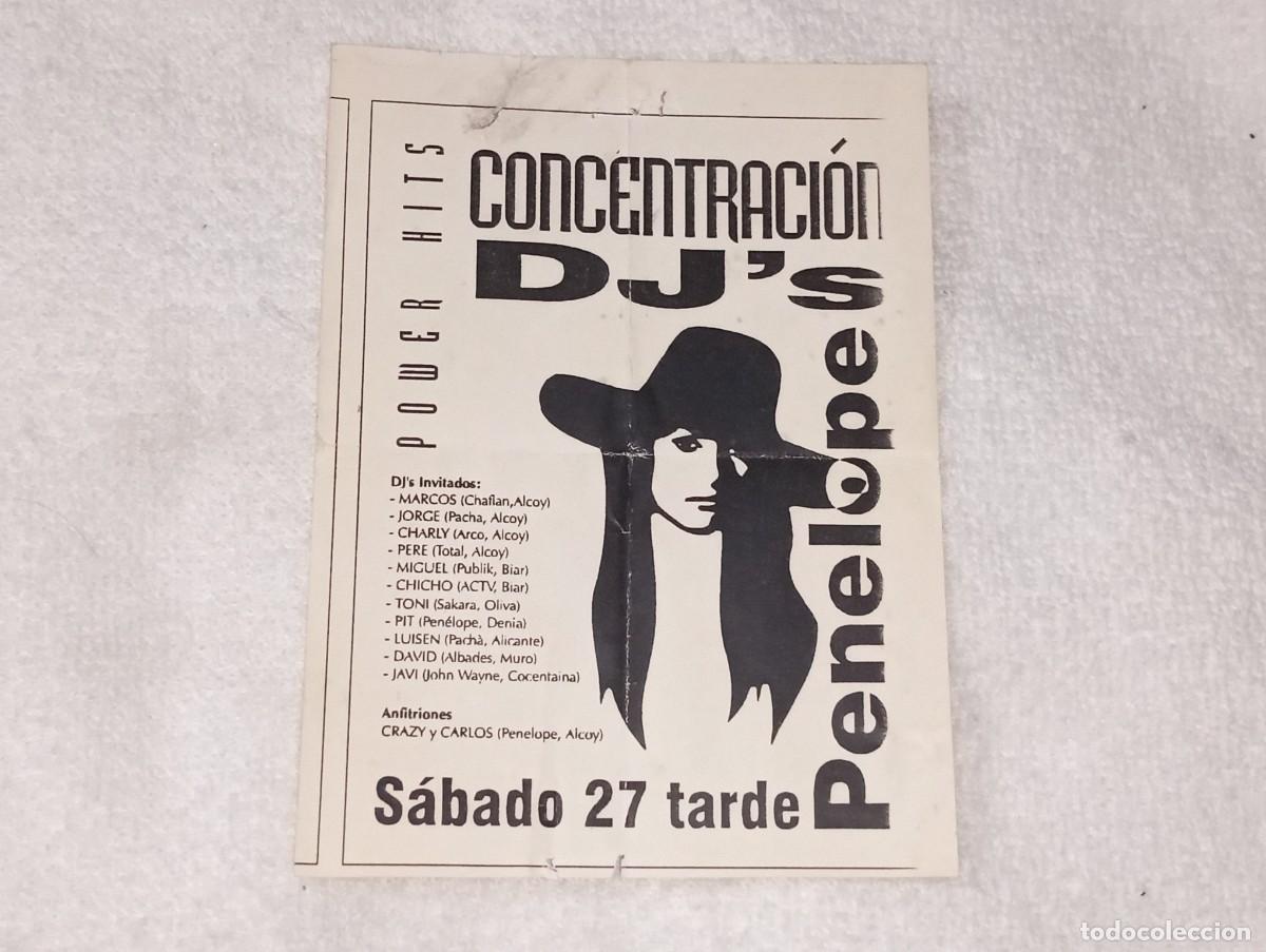 Musiksammlung: ANTIGUO FOLLETO FLYER DISCOTECA PENELOPE CONCENTRACION DJ&acute;S ALCOY ALICANTE A&Ntilde;OS 90