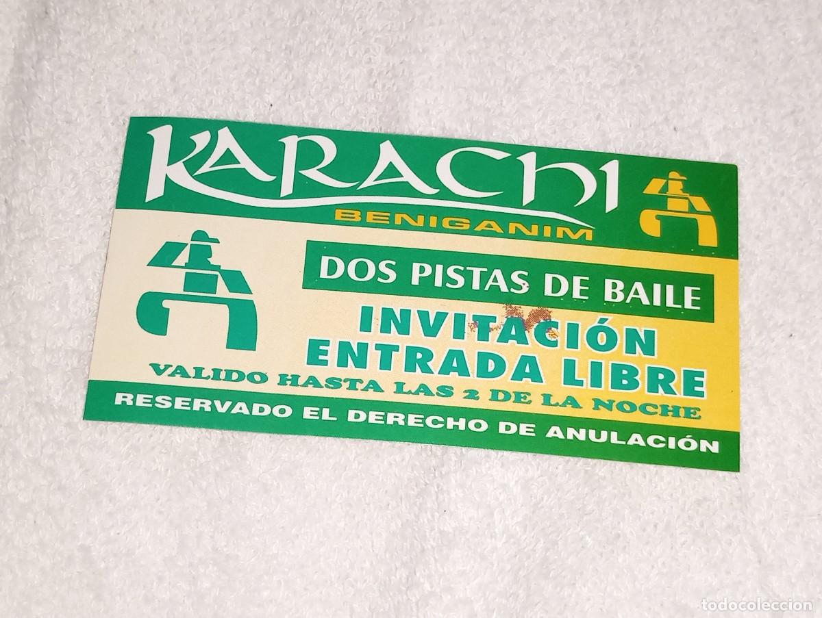 Musiksammlung: ANTIGUO FLYER INVITACION DISCOTECA KARACHI BENICASSIM CASTELLON A&Ntilde;OS 90