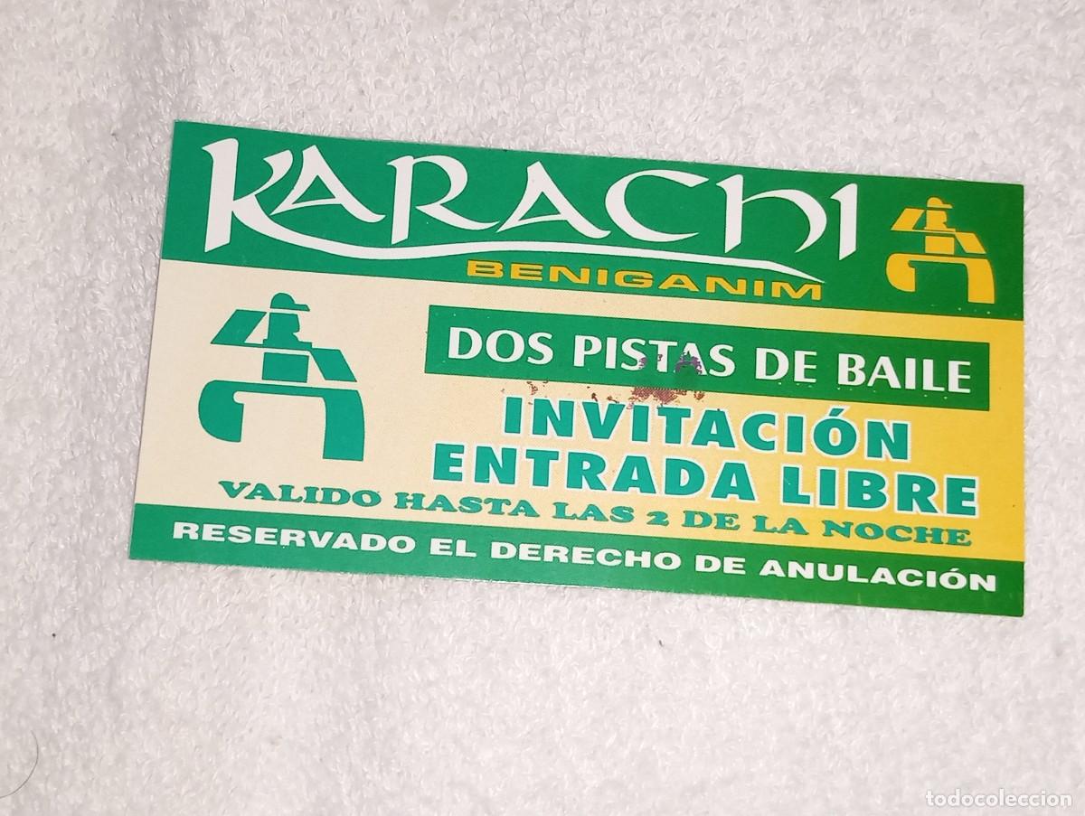 Musiksammlung: ANTIGUO FLYER INVITACION DISCOTECA KARACHI BENICASSIM CASTELLON A&Ntilde;OS 90