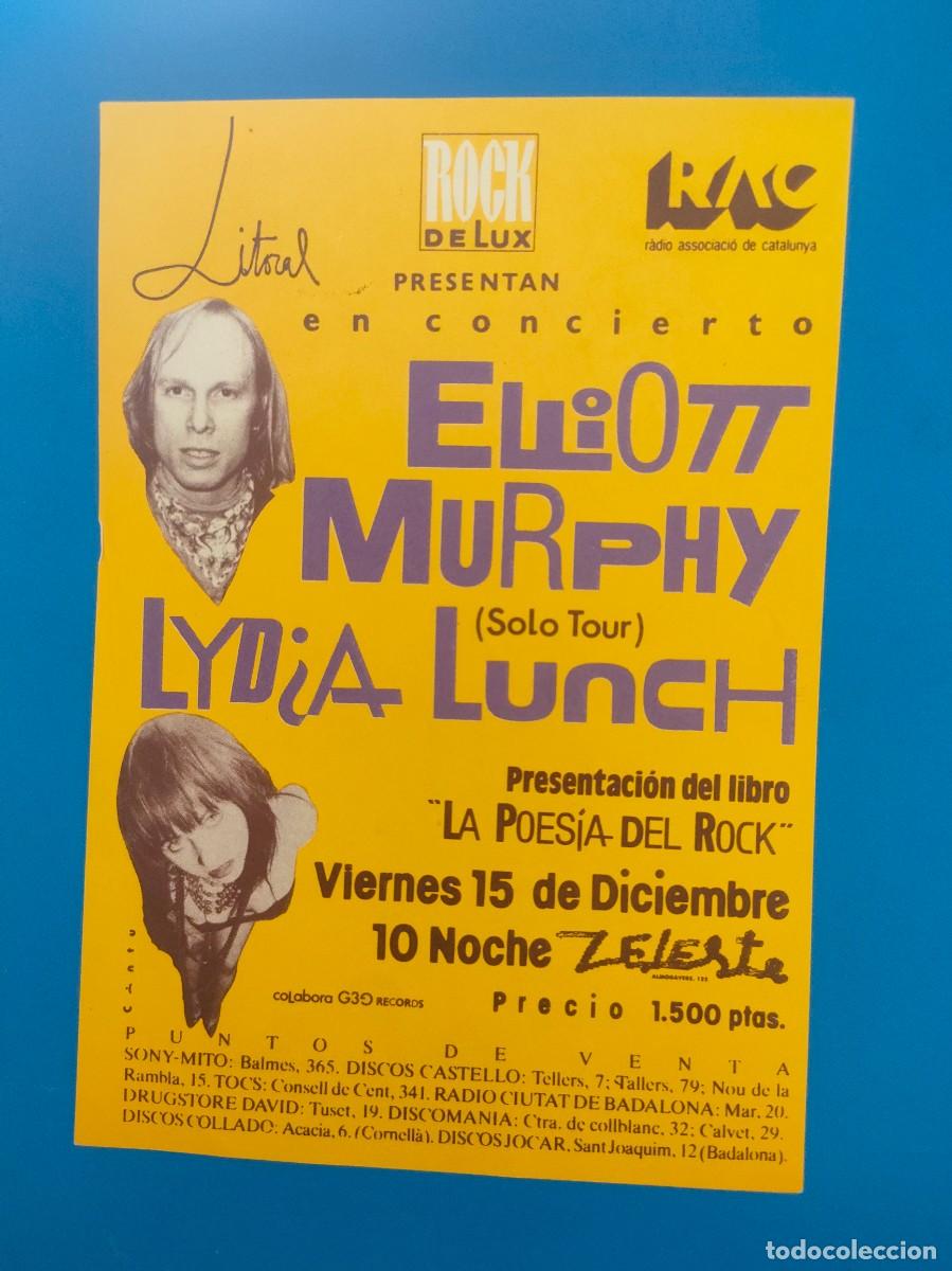 M&uacute;sica de colecci&oacute;n: FLYER Elliott Murphy - Lydia Lunch