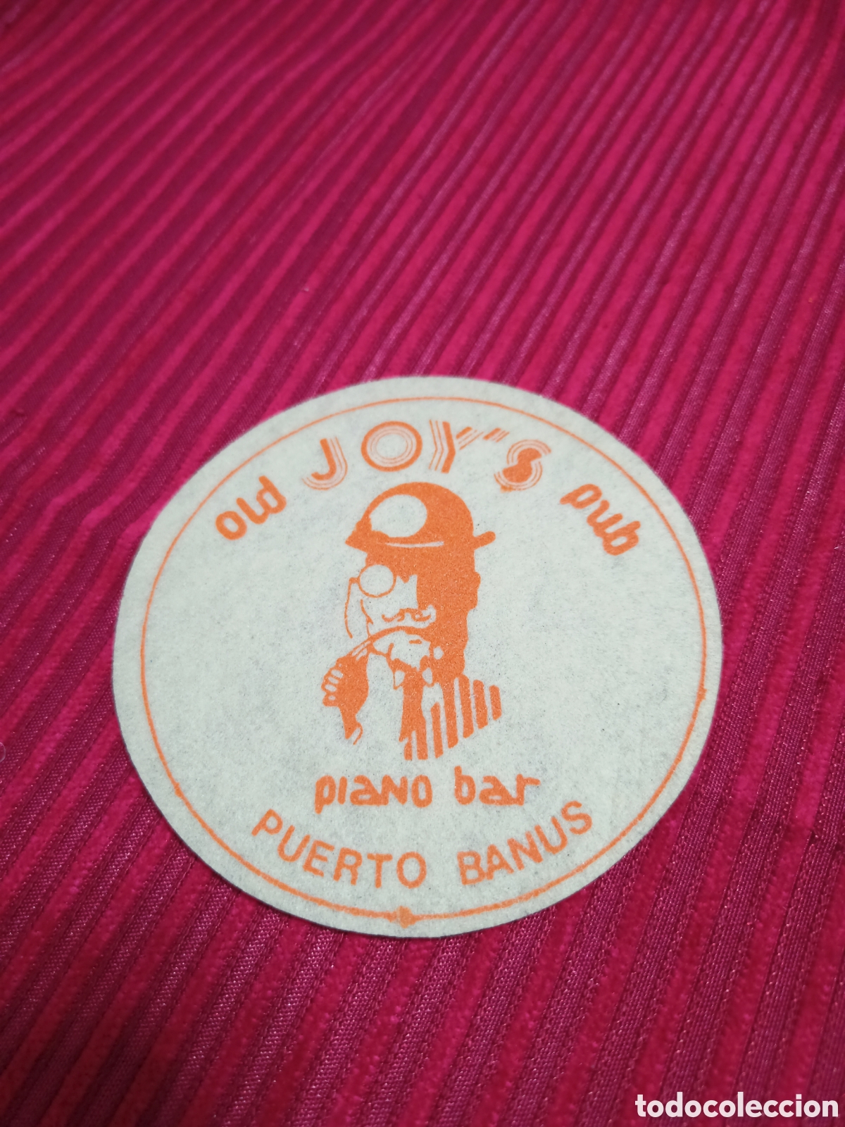 M&uacute;sica de cole&ccedil;&atilde;o: Antiguo posavasos Old Joy Pub Piano bar Puerto Ban&uacute;s