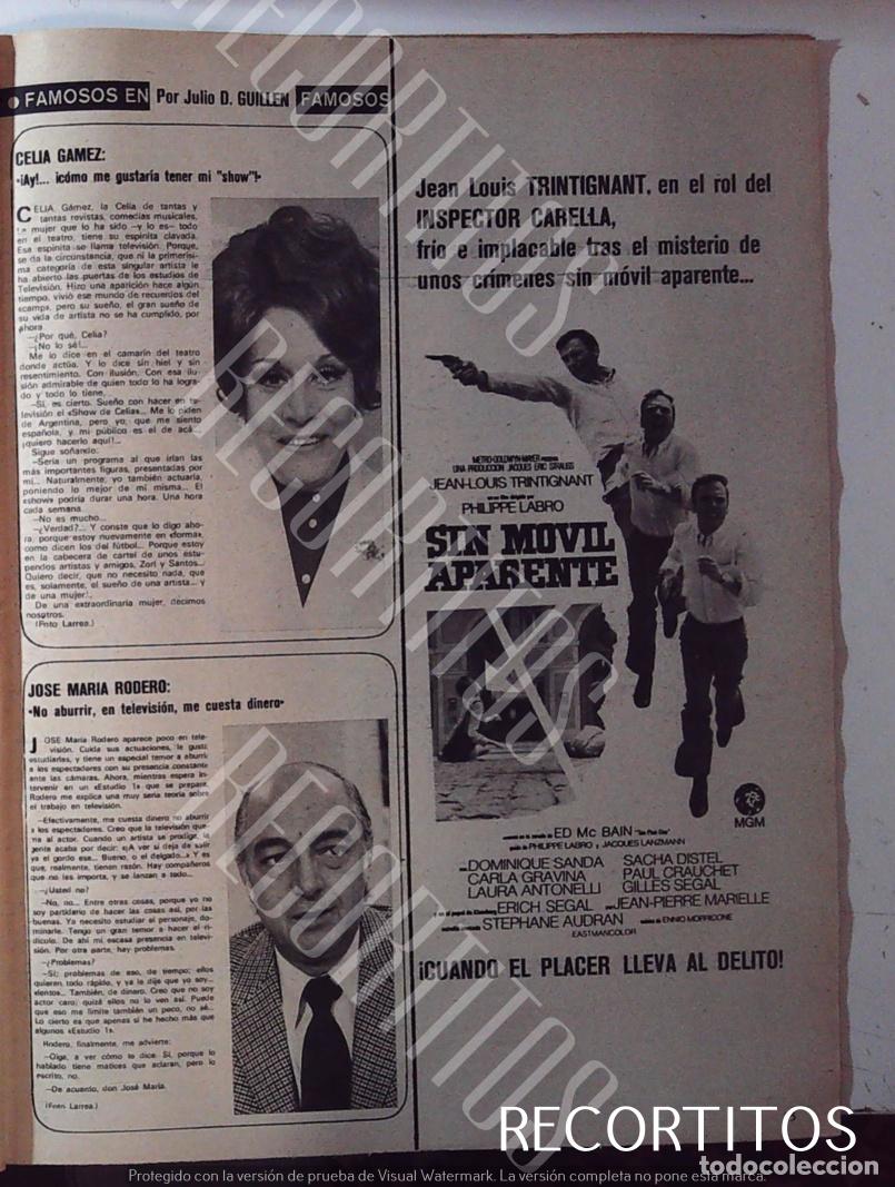 M&uacute;sica de colecci&oacute;n: CELIA GAMEZ JOSE MARIA RODERO JAN LOUIS TRINTIGNANT DOMINIQUE SANDA SACHA DISTEL CARLA GRAVINA LAURA