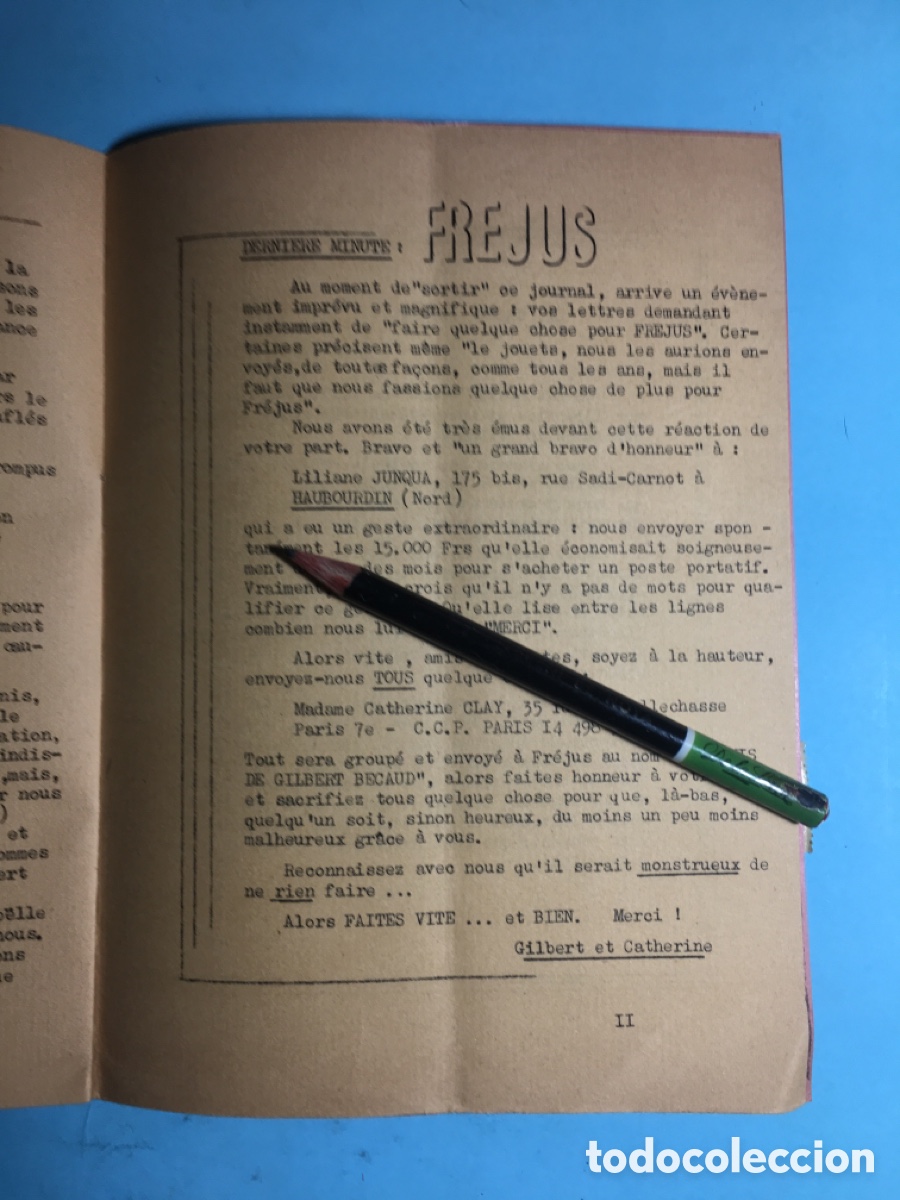 M&uacute;sica de colecci&oacute;n: 1959 (en franc&eacute;s) LE JOURNAL DES AMIS DE GILBERT BECAUD - Foto 6