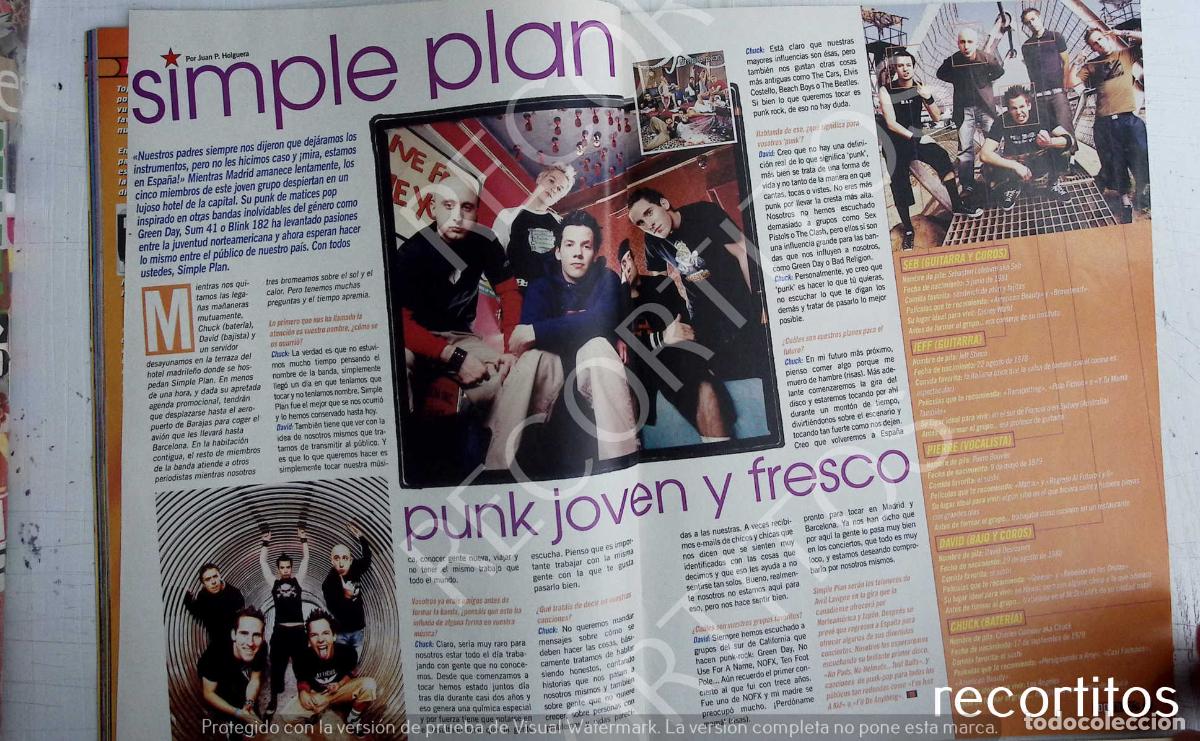 M&uacute;sica de colecci&oacute;n: SIMPLE PLAN PUNK PUNKS - Foto 1
