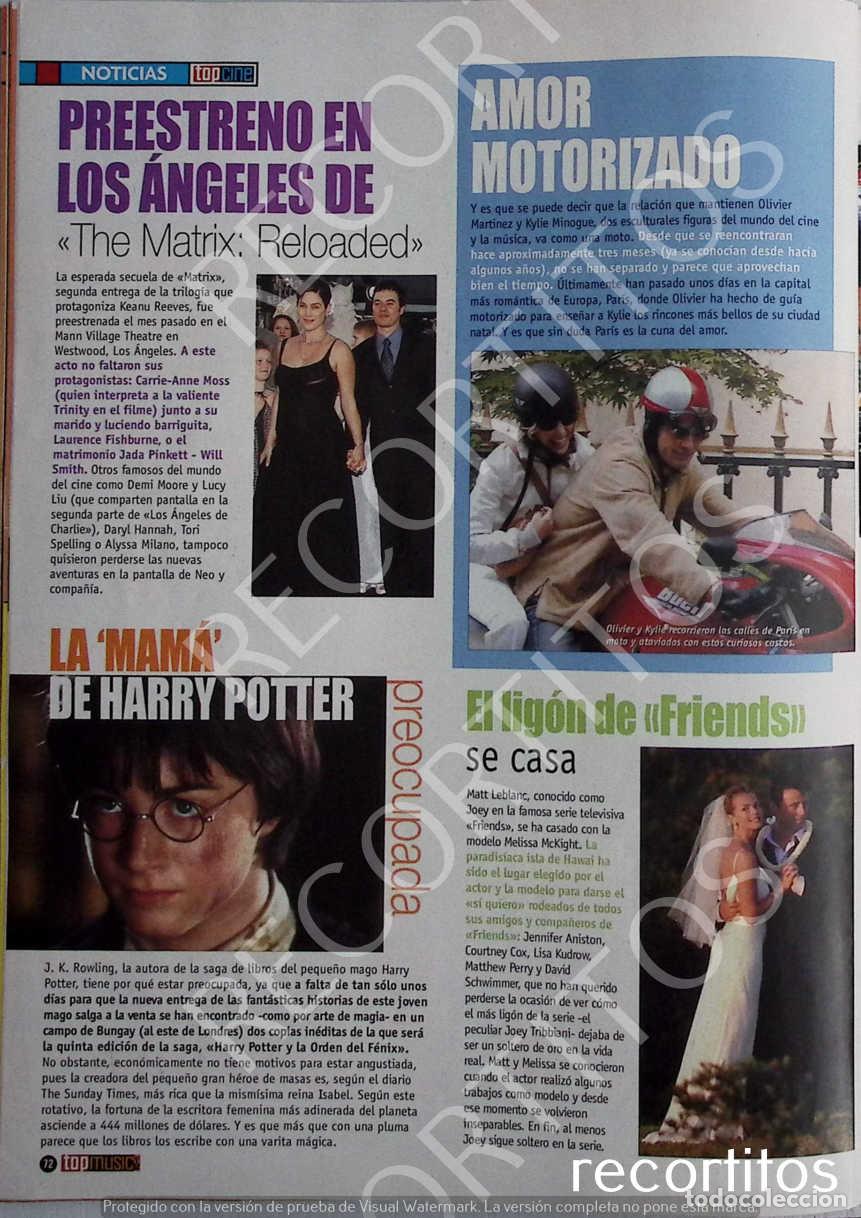 M&uacute;sica de colecci&oacute;n: KYLIE MINOGUE OLIVIER MARTINEZ MATT LEBLANC MELISSA MCKIGHT HARRY POTTER CARRIE ANN MOSS MATRIX