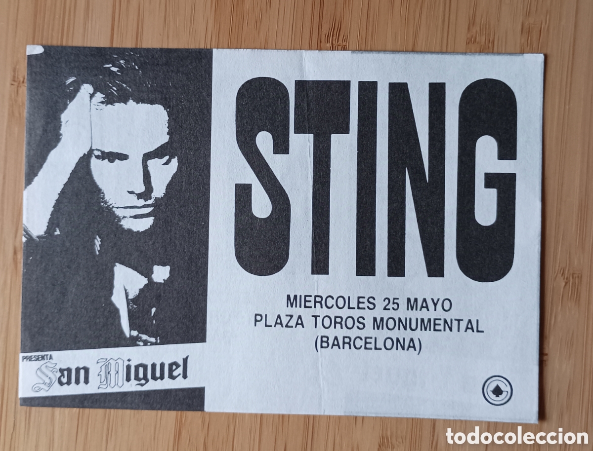 Musique de collection: FLAYER CONCIERTO STING 1988 PLAZA TOROS MONUMENTAL BARCELONA