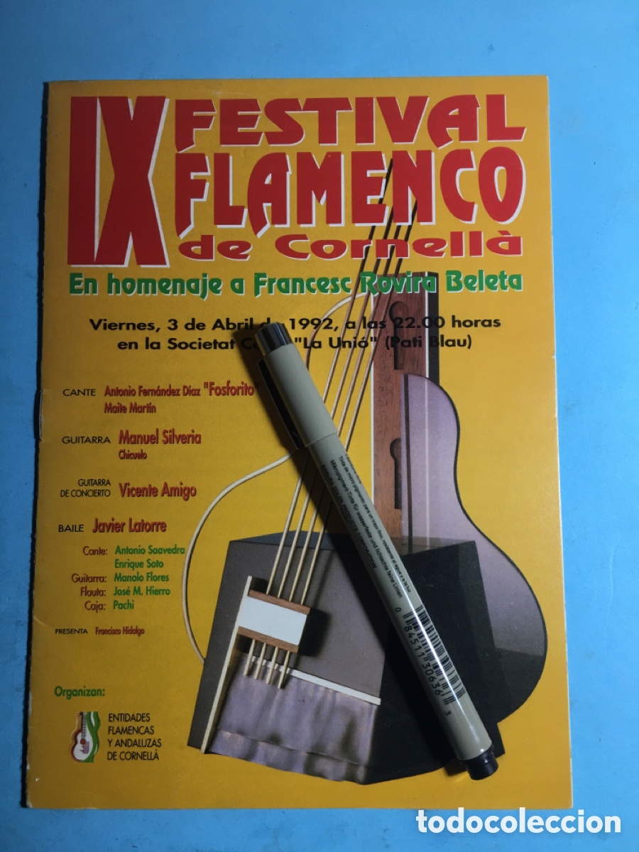 Musiksammlung: 1992 3/4 IX FESTIVAL FLAMENCO DE CORNELL&Agrave; EN HOMENAJE A FRANCESC ROVIRA BELETA - CANTE ''FOSFORITO''
