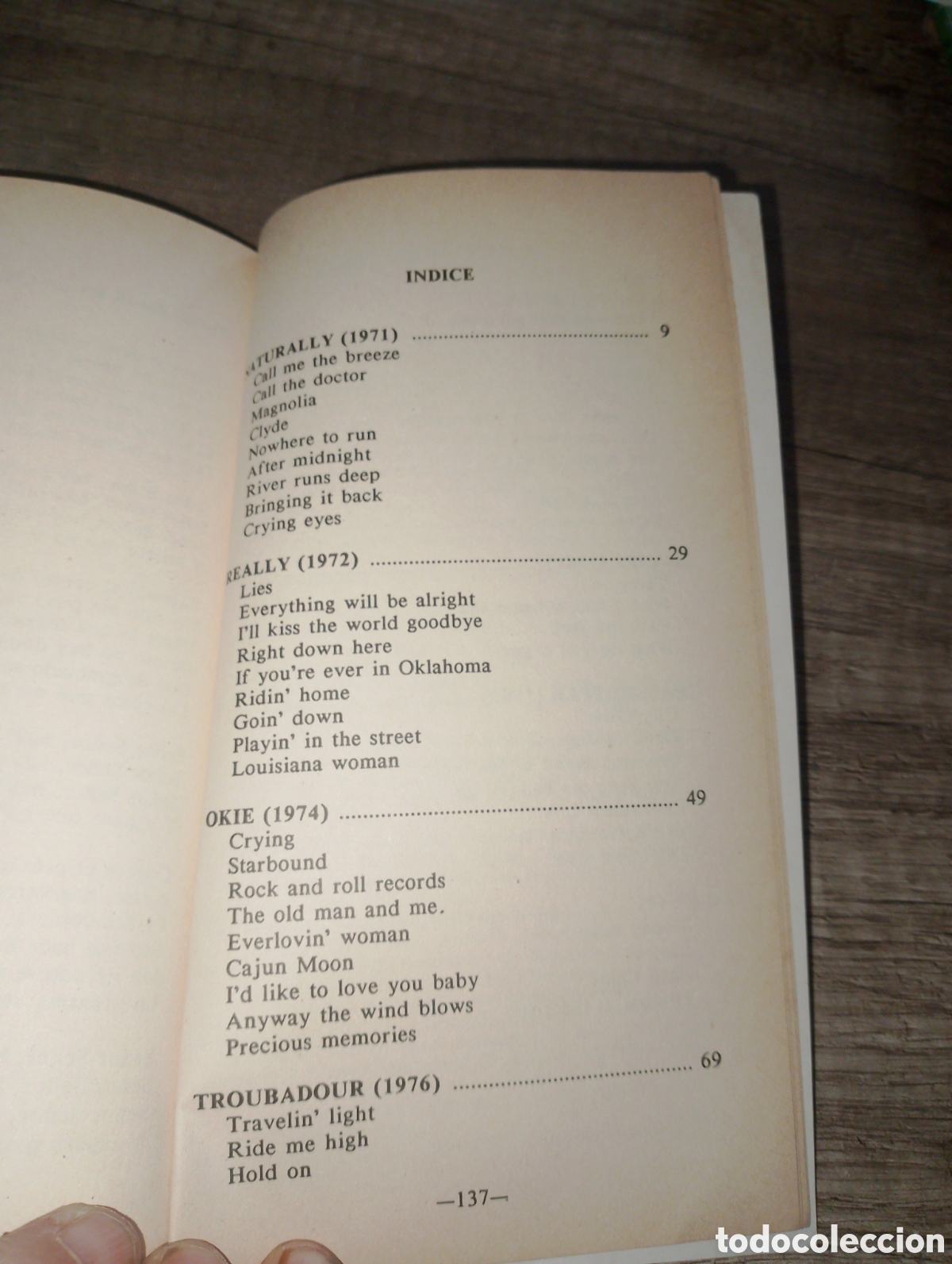 M&uacute;sica de colecci&oacute;n: Libro cancionero. J.J. Cale. Editorial Espiral - Foto 4