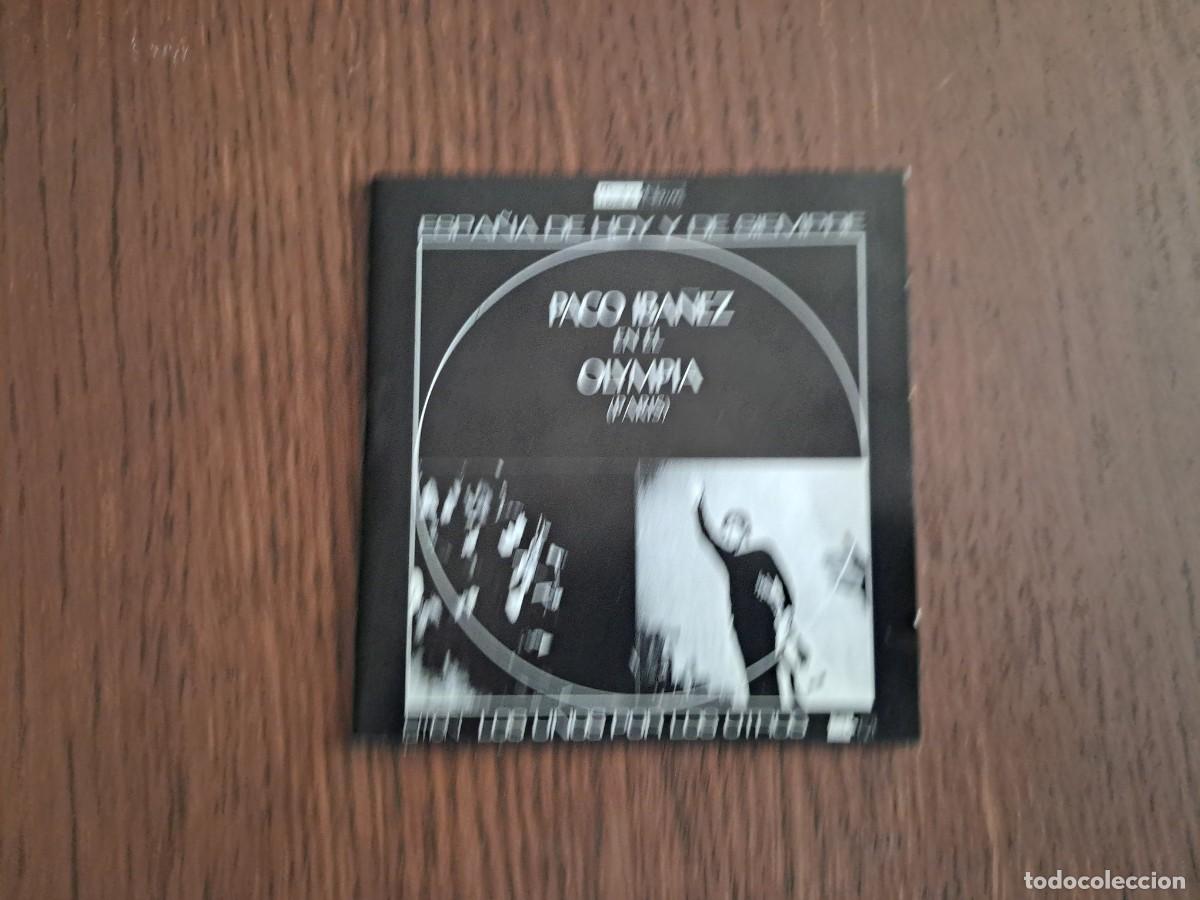 Collectible Music: peque&ntilde;o librito de CD de m&uacute;sica, con letra canciones, Paco Iba&ntilde;ez, en el olympia, Paris.