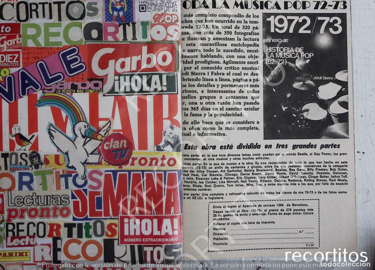 Musica di collezione: LA HISTORIA DE LA MUSICA POP DE 1972/73 ANUNCIO EN PRENSA