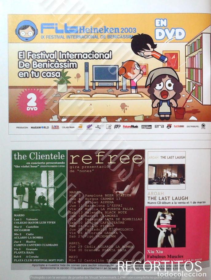 Musica di collezione: THE CLIENTELE REFREE BENICASSIM FEST PUBLICIDAD