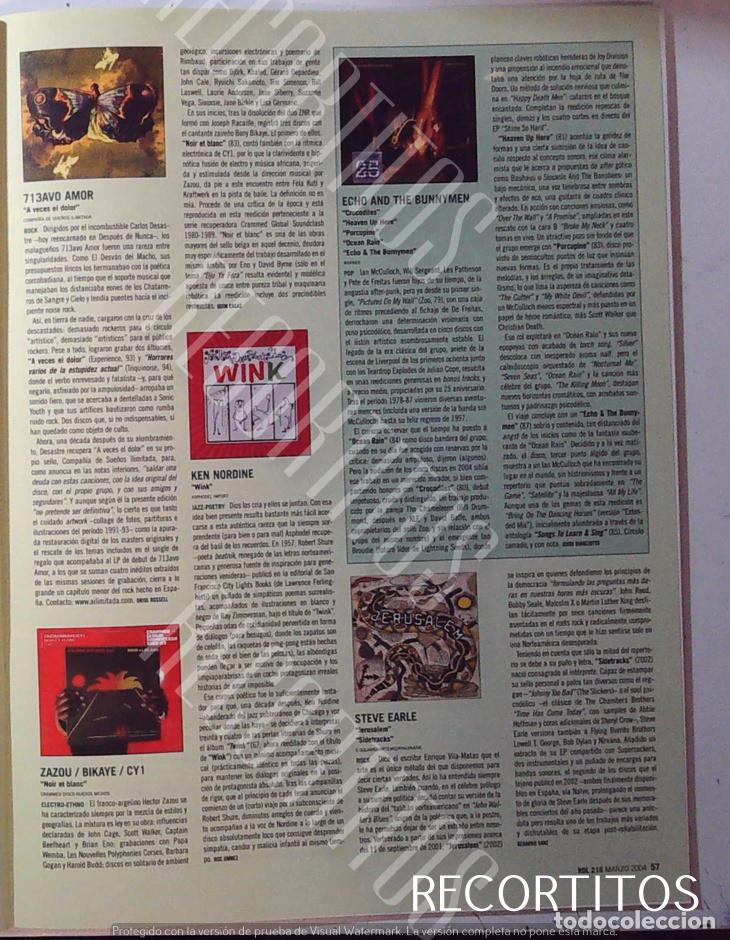 M&uacute;sica de colecci&oacute;n: 713AVO AMOR ECHO AND THE BUNNYMEN KEN NORDINE ZAZOU STEVE EARLE