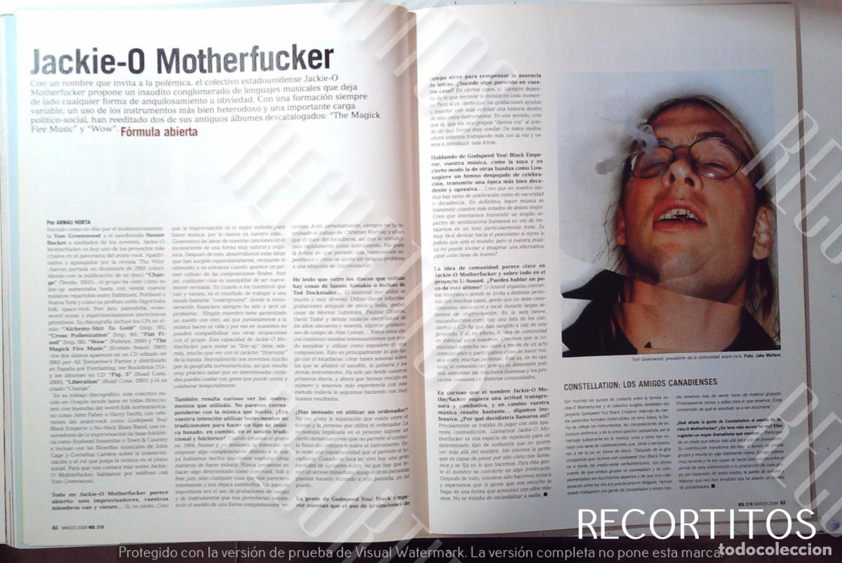 M&uacute;sica de colecci&oacute;n: JACKIE O MOTHERFUCKER