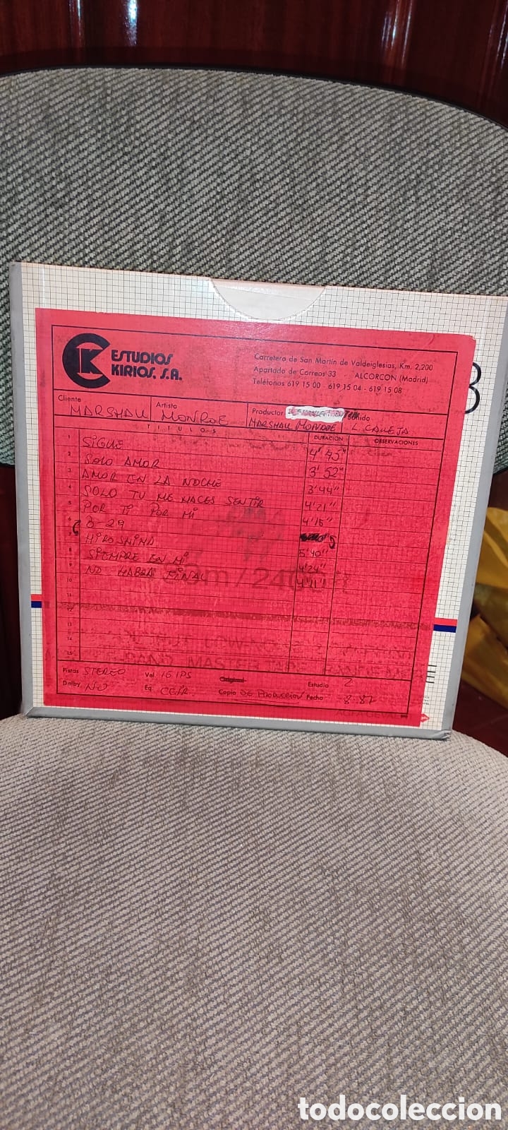 M&uacute;sica de colecci&oacute;n: M&aacute;ster cinta magnet&oacute;fono Marshall monroe lp lujo y pasi&oacute;n agosto 1986 rareza joyaza