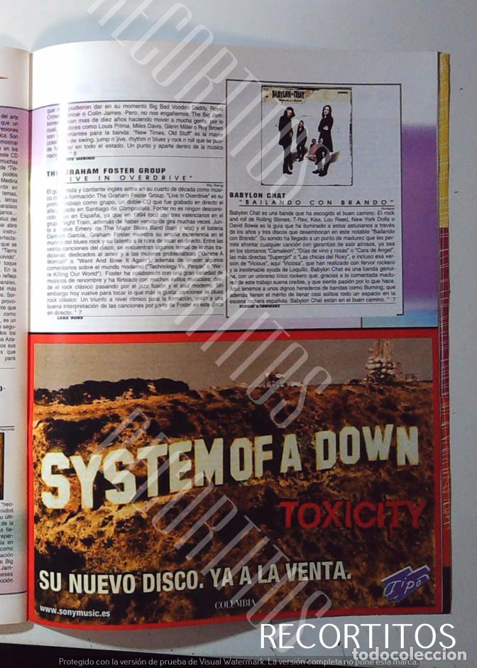M&uacute;sica de colecci&oacute;n: TOXICITY SYSTEM OF A DOWN BABYLON CHAT