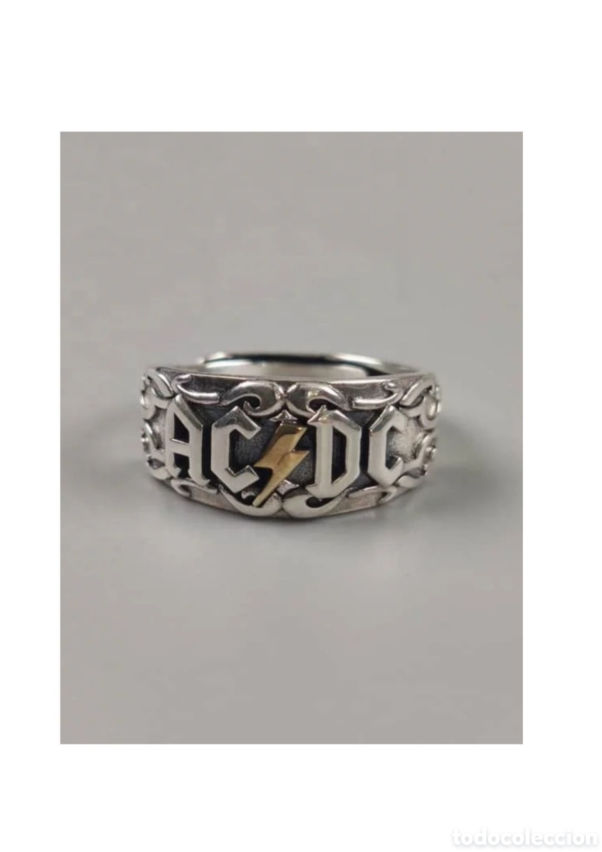 M&uacute;sica de colecci&oacute;n: Anillo de plata ACDC ajustable - Foto 2