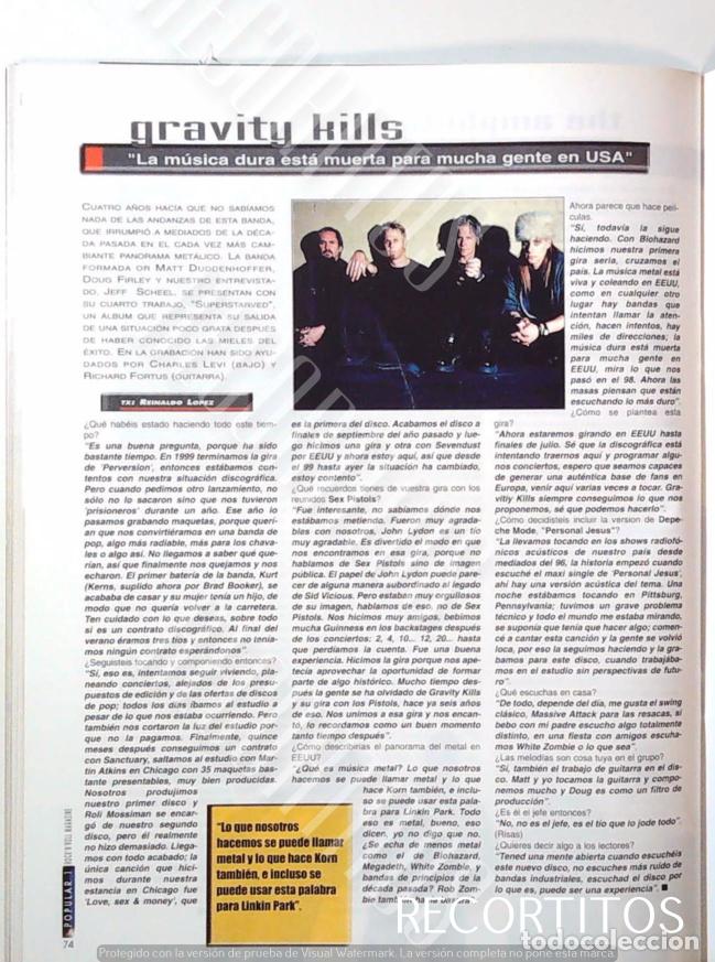 M&uacute;sica de colecci&oacute;n: GRAVITY KILLS PUNK METAL ROCK POP