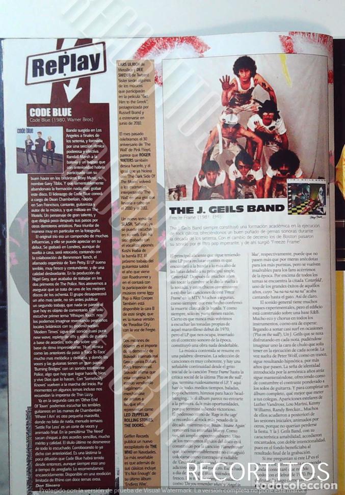 M&uacute;sica de colecci&oacute;n: CODE BLUE THE J GEILS BAND
