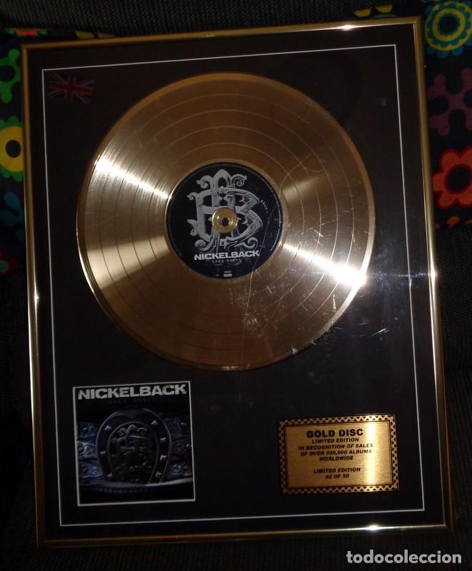 Collectible Music: CUADRO ENMARCADO DISCO DE ORO GOLD DISC NICKELBACK GRUPO ROCK. EDICION LIMITADA LIMITED EDITION 2/50