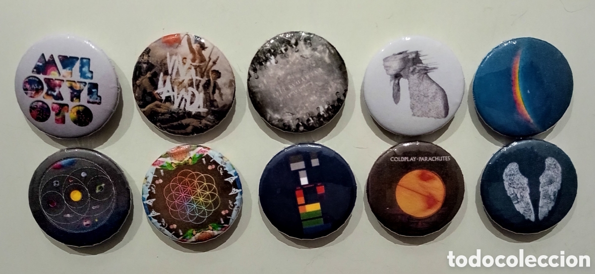M&uacute;sica de colecci&oacute;n: Coldplay LP portadas chapas - Foto 1