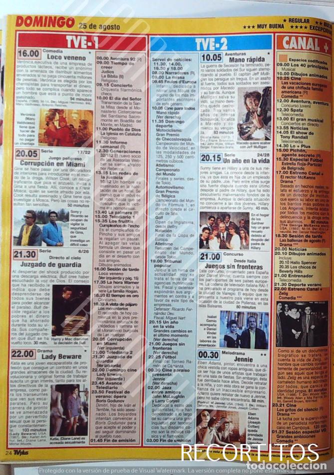 Collectible Music: CORRUPCION EN MIAMI DON JOHNSON JUAZGADO GUARDIA LOCO VENENO DIANE LANE ISABEL GEMIO UN A&Ntilde;O DE VIDA