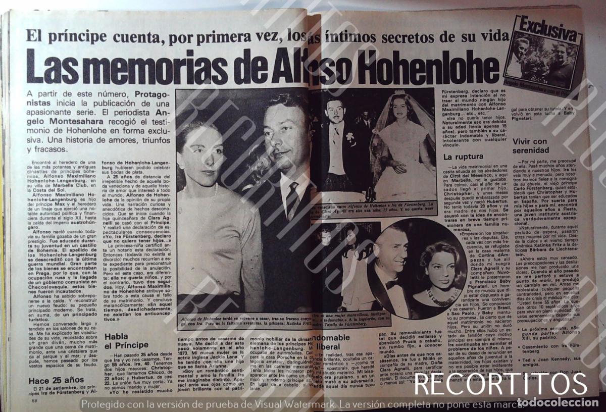 Collectible Music: ALFONSO DE HOHENLOHE MEMMORIAS IRA DE FURSTENBERG