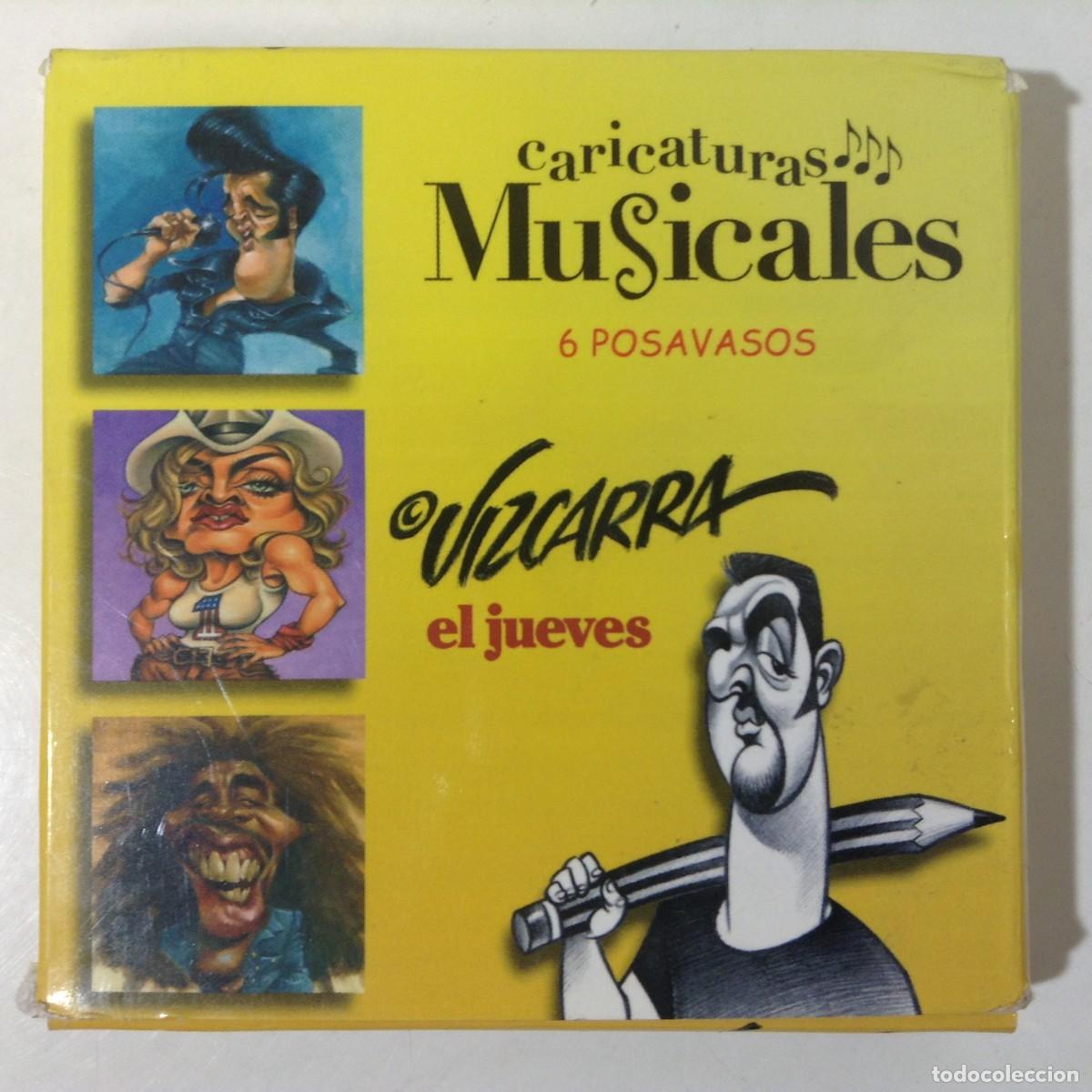 M&uacute;sica de colecci&oacute;n: CARICATURAS MUSICALES - 6 POSAVASOS EDITADO POR EL JUEVES DIBUJOS DE VIZCARRA - SIN USAR